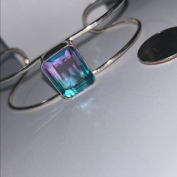 925 Silver Bracelet with Multicolor Gemstone - Picture 2 of 4